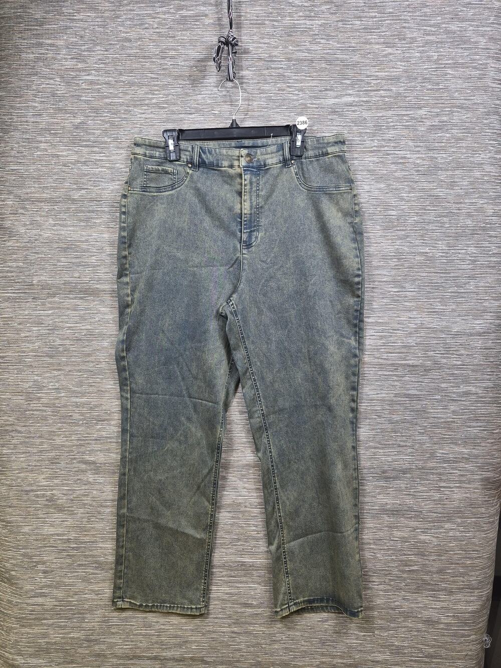 Joan Rivers Jeans Womens 18W Blue Acid Wash High Rise Straight Stretch Denim NEW